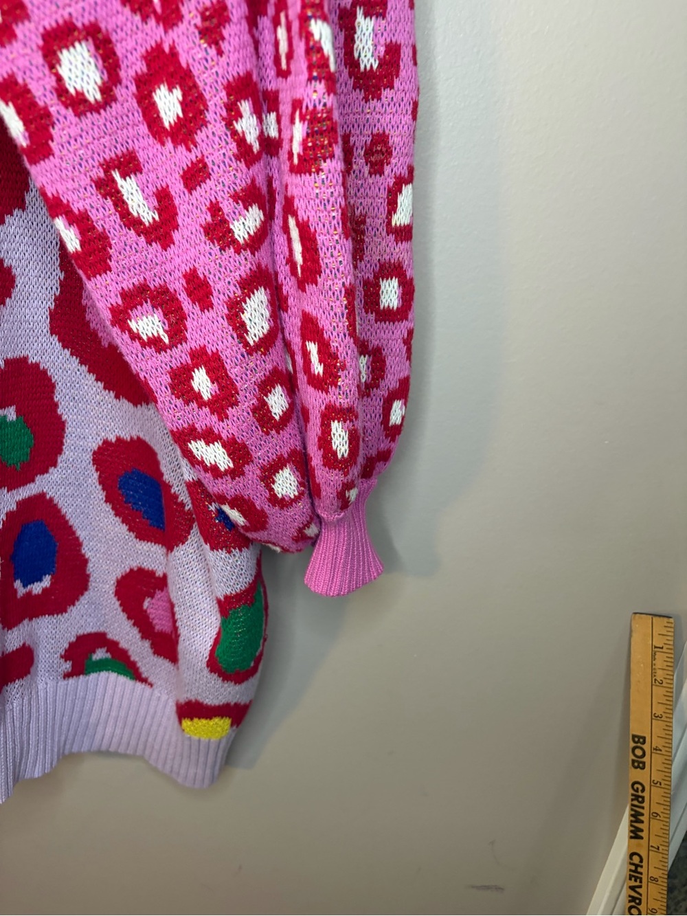 FARM Rio Leopard Pop Cotton Cardigan Button Front Balloon Sleeve Multicolor XL - Picture 7 of 15